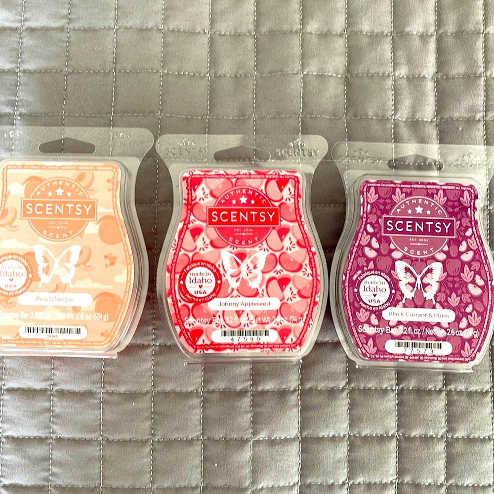 Fruity scented wax melts, one full and two partials